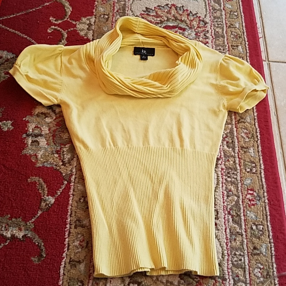 Yellow cowl neck top